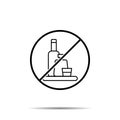 No minibar, drinks icon. Simple thin line, outline vector of hotel service ban, prohibition, forbiddance icons for ui and ux,