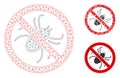 No Mite Vector Mesh Carcass Model and Triangle Mosaic Icon