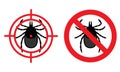 No mites sign. Vector illustration for preparation against harmful insects.