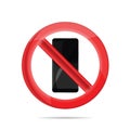 No mobile phone sign vector illustration Royalty Free Stock Photo