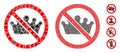 No monarchy Mosaic Icon of Inequal Items