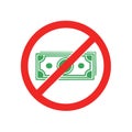 No Money Symbol Prohibition Sign Royalty Free Stock Photo