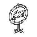 No Mopeds Icon. Doodle Hand Drawn or Outline Icon Style