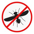 No mosquito flat design icon isolated on white background Royalty Free Stock Photo