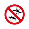 No Mosquito Icon red circle warning sign