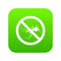 No mosquito sign icon digital green