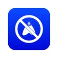 No moth sign icon digital blue