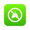 No moth sign icon digital green