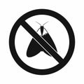 No moth sign icon, simple style