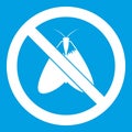 No moth sign icon white