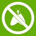 No moth sign icon green