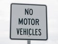 No motor vehicle sign in park Royalty Free Stock Photo
