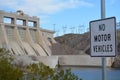 No Motor Vehicles Sign On The Colorado River Across From Davis Dam In Laughlin, Clark County, Nevada USA