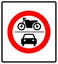 No Motor Vehicles Sign In Vector