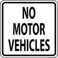 No Motor Vehicles Sign On White Background