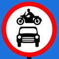 No motor vehicles traffic sign