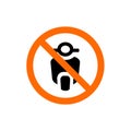 No Motorcycle Forbidden Sign, Prohibition Symbol, Vector Illustration