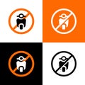 No motorcycle sign, city public signs, no scooter symbol - Vector