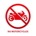 No motorcycles sign isolated on white background