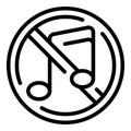 No music icon outline vector. School education Royalty Free Stock Photo