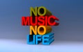 no music no life on blue Royalty Free Stock Photo