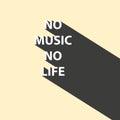 no music no life on yellow Royalty Free Stock Photo
