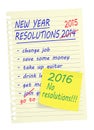 No New Year Resolutions. 2016. Royalty Free Stock Photo