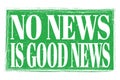 NO NEWS IS GOOD NEWS, words on green grungy stamp sign