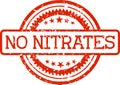 No nitrates grunge rubber stamp isolated on white