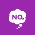 NO2, nitrogen dioxide icon