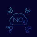 NO2, nitrogen dioxide molecule, linear