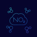 NO2, nitrogen dioxide molecule, linear Royalty Free Stock Photo