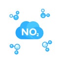 NO2, nitrogen dioxide molecule Royalty Free Stock Photo