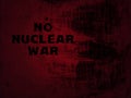 No nuclear war. War lettering in black. Red - black background. A call to peace. Abstract background picture.