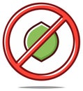 No Nuts Symbol Prohibition and Danger Sign Illustration Royalty Free Stock Photo