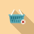 No online basket icon flat vector. Sale shop