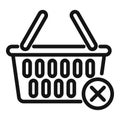 No online basket icon outline vector. Sale shop