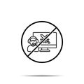 No Online, computer, wars icon. Simple thin line, outline vector of esport ban, prohibition, embargo, interdict, forbiddance icons