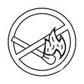 no open fire lighted match emergency line icon vector illustration Royalty Free Stock Photo