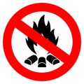 No open fire vector sign Royalty Free Stock Photo