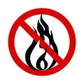 No open flame sign vector illustration isolated on white background Royalty Free Stock Photo