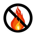 No open flame sign vector illustration isolated on white background Royalty Free Stock Photo
