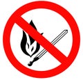 No open flames and smoking prohibited Royalty Free Stock Photo