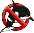 No orca sign icon vector illustration on white background Royalty Free Stock Photo