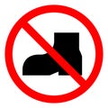 No Outdoor Footwear Symbol Sign ,Vector Illustration, Isolate On White Background Label. EPS10