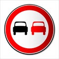 No Overtaking Road Traffic Sign Isolated