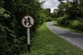 No overtaking sign along curve road