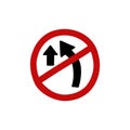 No overtaking sign doodle icon, vector color line illustration Royalty Free Stock Photo