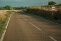 NO OVERTAKING traffic sign in a road near Elvas