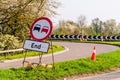 No Overtaking Zone ends sign on UK motorway Royalty Free Stock Photo